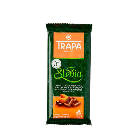 Trapa Stevia Milk Chocolate With Almonds 75g