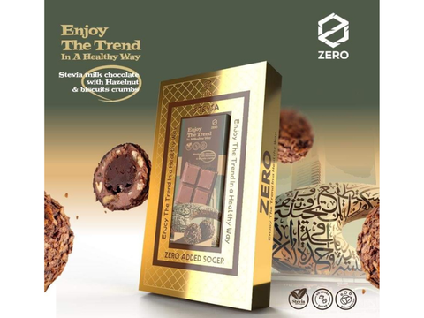 Zero Dubai Trend Chocolate Milk Chocolate With Hazelnut &Bescuits Crumbs  100g