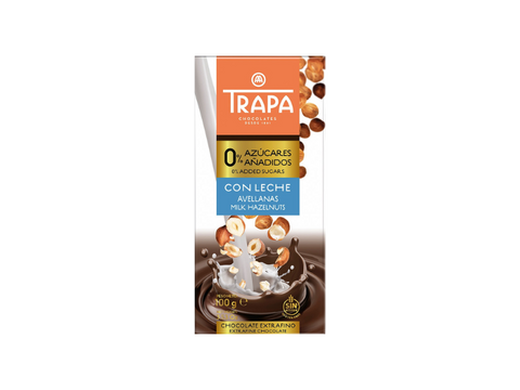 TRAPA  Chocolate Bar No added sugars with milk and almonds 100g