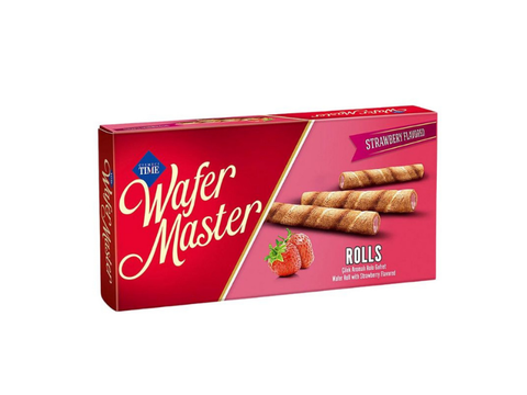 Time Master Wafer Strawberry Rolls 65g