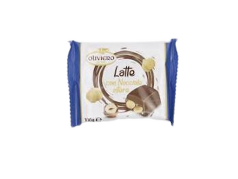 OLIVIERO Milk chocolate Bar with Whole Hazelnuts 100g