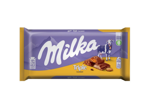 Milka Trible Caramel Chocolate 90 gm