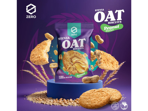 Zero Peanut Butter Stevia Oat Biscuits 30g