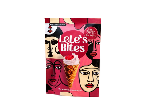 Lele’s Bites Mini Waffle Cone Filled With raspberry Cheese Cake  80 gm