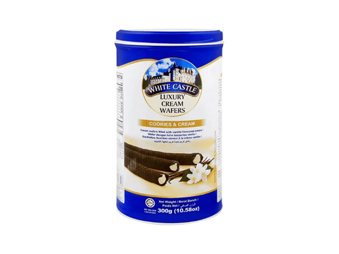 White Castle Luxury Cream Wafers Rolls Cookies & Cream Flavowerd 300g