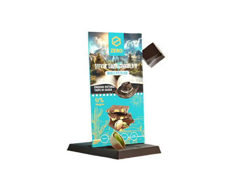 Zero Stevia Dark Chocolate With Whole Pistachio 85g