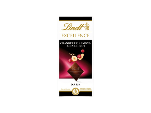 Lindt Excellence Dark Chocolate With Cranberry,Almond&Hazelnut 100g