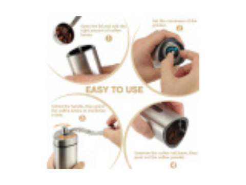 Manual Coffee Grinder With Adjustable Conical Ceramic Burr