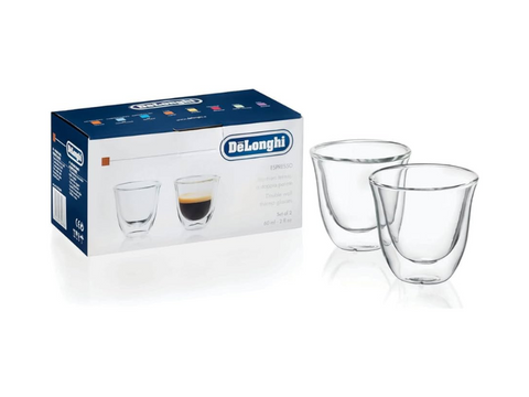 Delonghi Double-Wall Thermo Espresso Glasses - Set of 2 - 60ml - CAFELAX