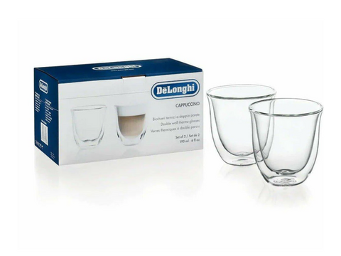 Delonghi Double-Wall Thermo Cappuccino Glasses - Set of 2 - 190ml