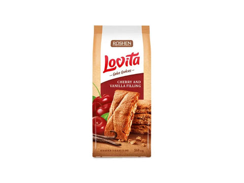 Roshen Lovita Cake Cookies Cherry Vanilla 168g - CAFELAX