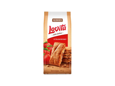 Roshen Lovita Cake Cookies Strawberry 168g - CAFELAX