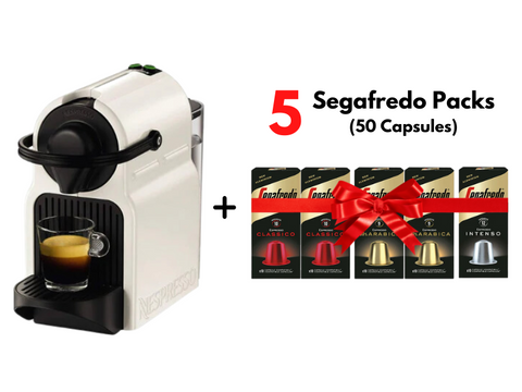 Nespresso Inssia Coffee Capsules Machine + FREE 5 Segafredo Aluminum Coffee Capsules (50 Capsules)