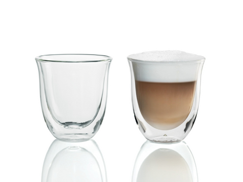 Delonghi Double-Wall Thermo Cappuccino Glasses - Set of 2 - 190ml - CAFELAX