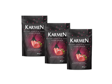 Karmen Dark Chocolate Covered Strawberry Dragee 80g