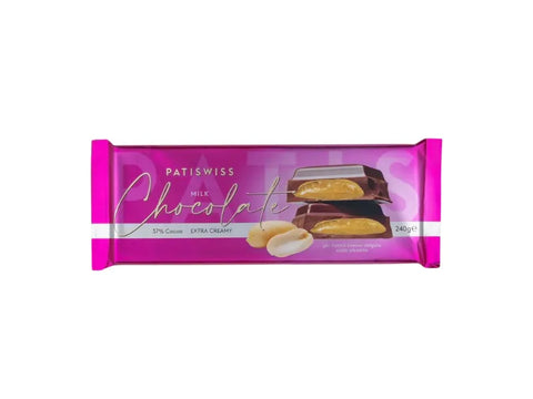 PATISWISS Milk Chocolate Filled with Peanut Cream 240g - CAFELAX