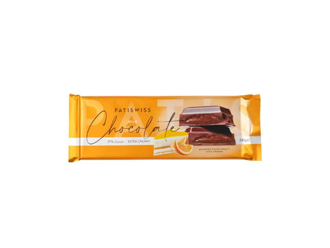 PATISWISS Milk Chocolate with Orange Cream Filling 240g - CAFELAX