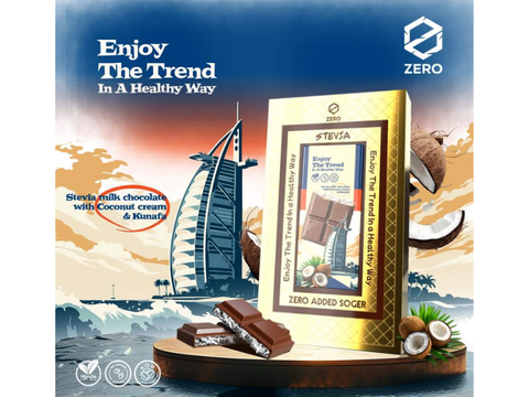 Zero Dubai Trend Chocolate Milk Chocolate With Coconut Cream Kunafa  100g