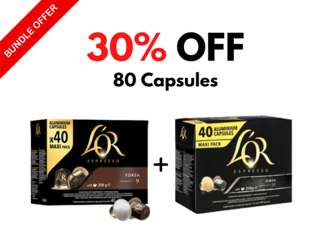 L'or Forza and Onyx Coffee Capsules Bundle - 80 Capsules