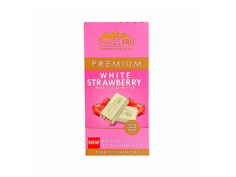 Swiss Fru Premium White Strawberry Chocolate 80g