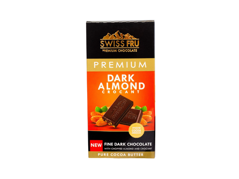 Swiss Fru Premium Dark Almond Chocolate 80g