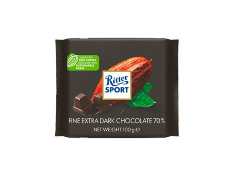 Ritter Sport Fine Extra Dark Chocolate 70% 100g