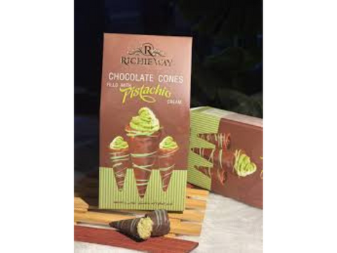 RICHIE WAY Chocolate Cones Pistachio Cream 100g