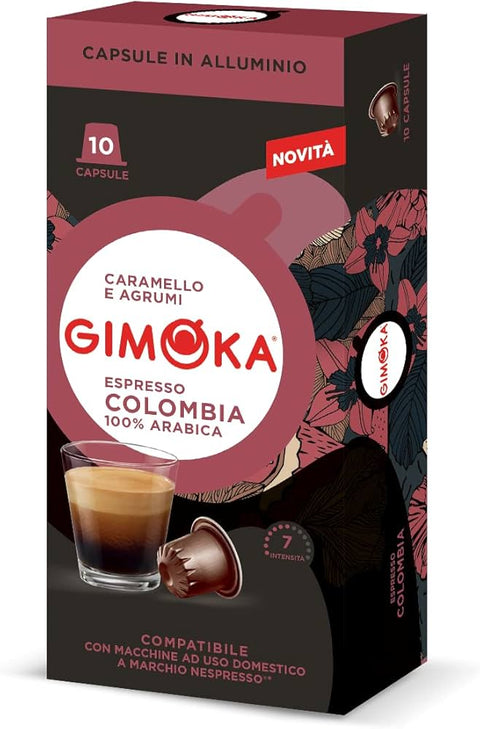 Gimoka Espresso Colombia 100% Arabica Coffee Capsules - 10 Capsules