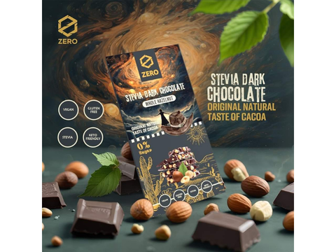 Zero Stevia Dark Chocolate With Whole Hazelnut Chocolate 85g - CAFELAX