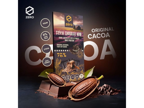 Zero Stevia Dark Chocolate With Whey Protein Chocolate 85g