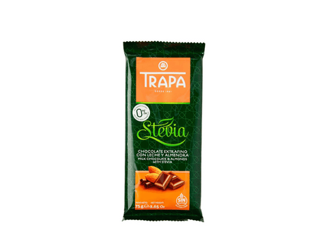 Trapa Stevia Milk Chocolate With Almonds 75g