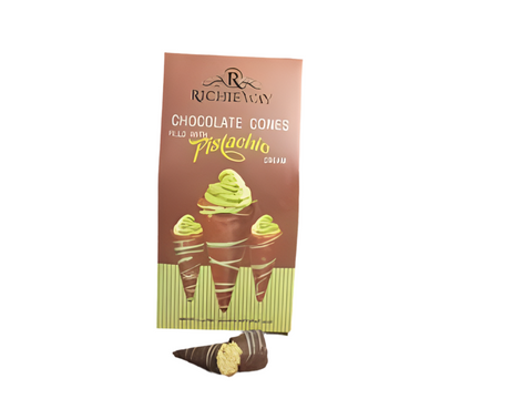 RICHIE WAY Chocolate Cones Pistachio Cream 100g - CAFELAX