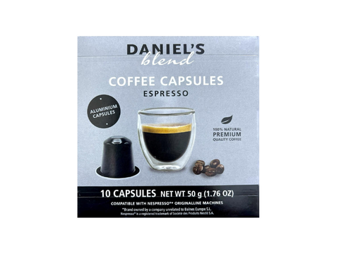 Daniel's Blend Espresso Coffee Capsules - 10 Capsules