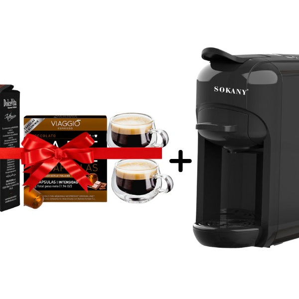 SOKANY 3 In 1 Individual Capsual Coofe Maker Multifunction Portable Coffe  Maker Full Automatic With Hot Black 516