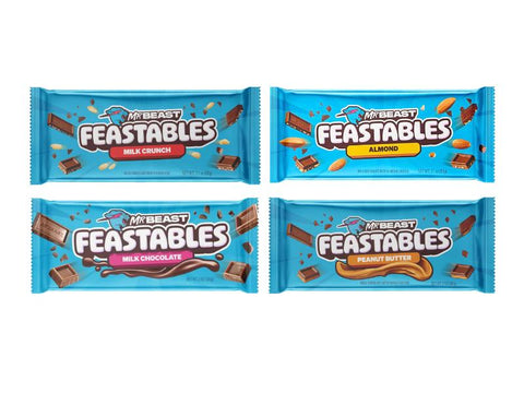 Mr Beast Feastables 4 Variants Chocolate Bar 4*60g