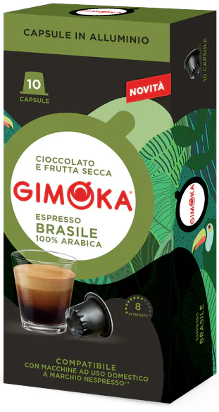 Gimoka Espresso Brasile 100% Arabica Coffee Capsules - 10 Capsules