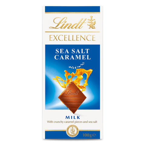 Lindt Excellence Milk Chocolate With Sea Salt Caramel 100g